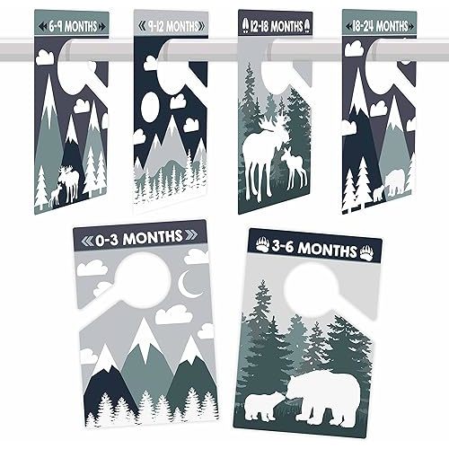 6 Baby Closet Size Dividers Boy - Adventure Baby Closet Dividers by Month, Baby Closet Organizer for Nursery Organization, Baby Essentials for Newborn Essentials Baby Boy, Nursery Closet Dividers Boy