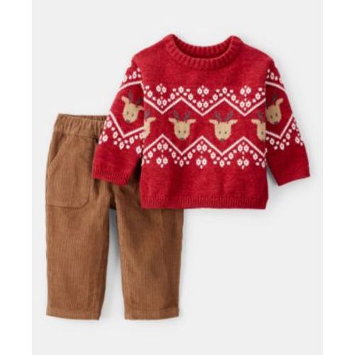 Baby Boys Fair Isle Long Sleeves Sweater and Pants, 2-Piece Set