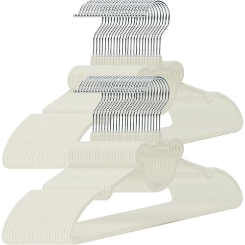 GoodtoU Kids Hangers 50 Pack - Velvet Baby Hangers for Toddler Infant Childrens Small Child Nursery Pants Clothes Organization (12.8 x 8.26 Inch, Bear)