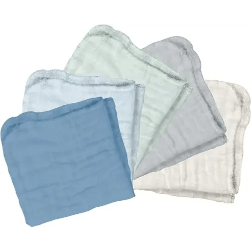 green sprouts Absorbent Organic Cotton Muslin Cloths, Adult Use Only, Hypoallergenic, Breathable, Standard 100 by Oeko-TEX Certified, Tested for Hormones, Blueberry, Small