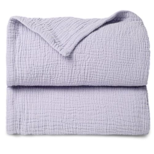 Lulu moon Muslin Quilt Blanket, Crib Blanket for Baby and Toddler,47x47 Inches(Purple)
