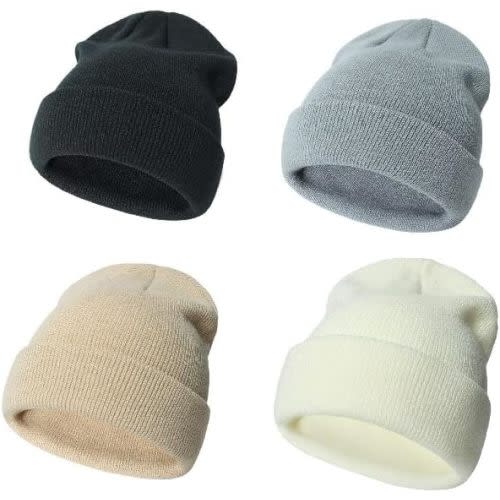 Urban Virgin 4 Packs Toddler Girls Winter Hats Infant Boys Beanie Soft Baby Caps Beanies Kids Knit Winter Hats