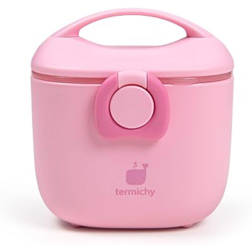 Termichy Baby Formula Dispenser, Portable Milk Powder Dispenser Container with Carry Handle and Scoop for Travel Outdoor Activities with Baby Infant, 8.8OZ, 0.55LB, 250g (Light Pink)