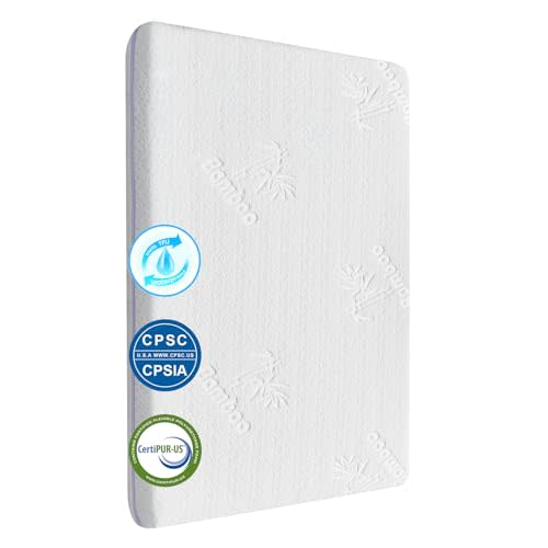Bedside Bassinet Mattress (33 * 20 * 1.5) Bamboo Fiber and Microfiber Cover, Dual Side Gel Memory Foam Mattress. Fit for Baby Delight/Mika Micky/KoolerThings Bassinet