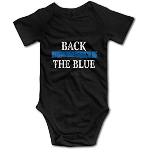 Pengshiliu Back The Blue Police Officer Infant Climbing Short Sleeve Onesie