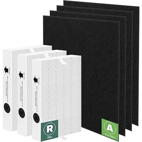 HPA300 HEPA Filter Replacement for Honeywell HPA300 Series Air Purifiers HPA300, HPA300VP, HPA304, HPA3300, Replace HRF-R3 (3 Ture HEPA R Replacement Filter + 4 Activated Carbon Pre-Filter)