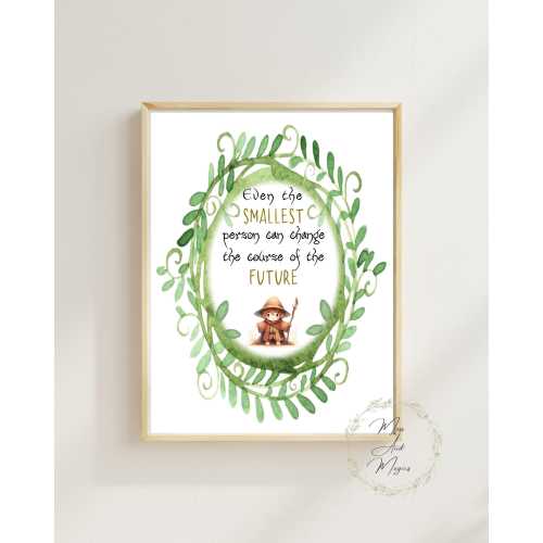 Lord of the Rings Little Boy Hobbit Nursery Even the Smallest person Watercolor painting Wall Art Baby shower gift picture poster print