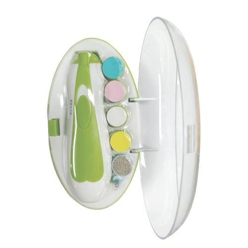 Electric Baby Nail Trimmer, Safe Baby Nail File with Light and 6 Grinding Pads for Newborn Toddler Toes and Fingernails,Baby Nail Trimmer Infant Nail File Electric (Green)
