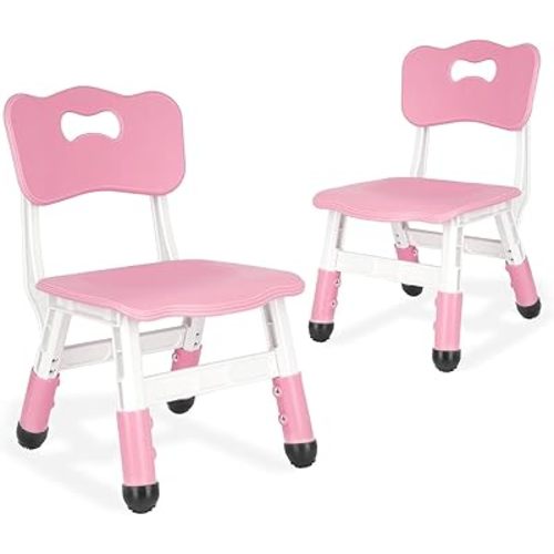 Kids Chair Adjustable Height Children Chairs Suitable for Children Age 2-8 with Foot Covers for Home Classroom Kindergarten and Children's venues Two-Pack
