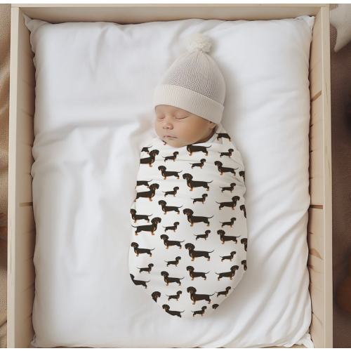 Dachshund Baby Swaddle Blanket, Baby Gift, Dog Nursery, Puppy Nursery, Dachshund Mom, Dog Mom, Baby Blanket, Baby Throw