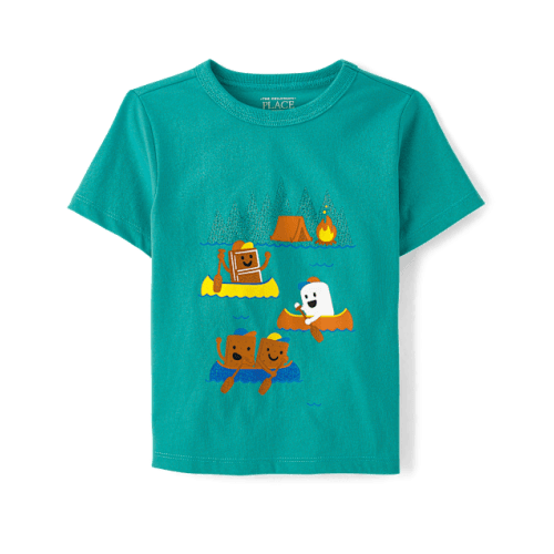 Baby And Toddler Boys S'mores Graphic Tee - Aqua
