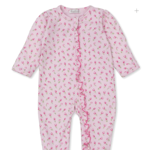 Tulip Blossoms Pink Zip Footie