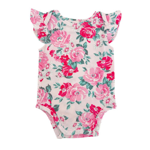 Ruffle Sleeve Bodysuit, Pink Splendor