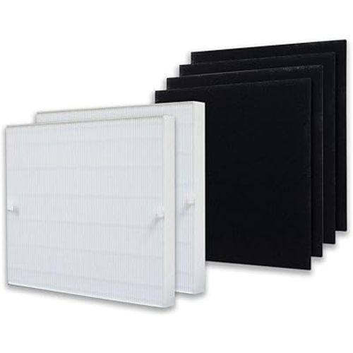 PUREBURG Replacement Filter Set Compatible with Coway AP-1512HH AP-1518 & AIRMEGA 200M Mighty Air Purifiers,2-Pack H13 HEPA + 4 x Activated Carbon Pre-Filter Air Clean VOCs Odor