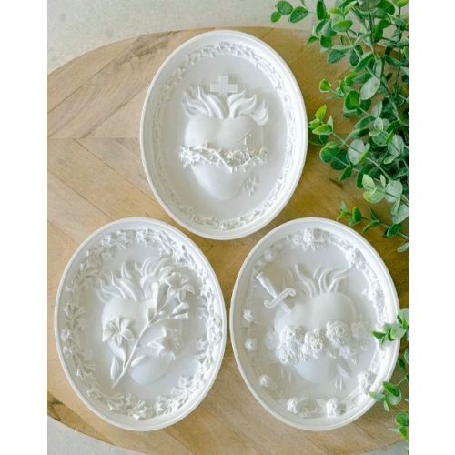 Hearts of the Holy Family Cameo - White – House of Joppa