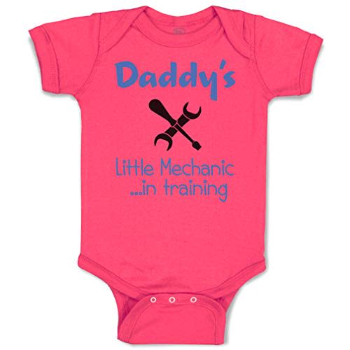 Cute Rascals Baby Bodysuit Daddy's Little Mechanic in Training Dad Father's Day Boy & Girl Baby Clothes Funny Cotton Hot Pink Design Only 6 Months