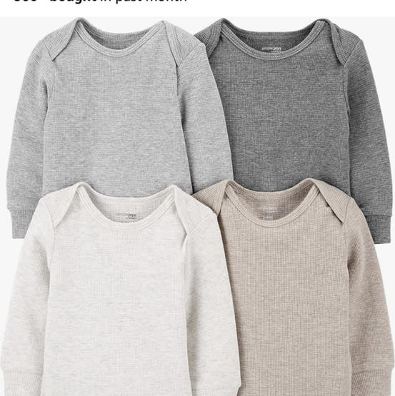 Newborn Simple Joys by Carter's Baby 4-pack Soft Thermal Long Sleeve Bodysuits