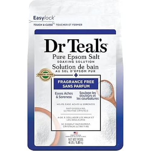 Dr Teal's Epsom Salt Magnesium Soak, Fragrance Free, 4 lbs