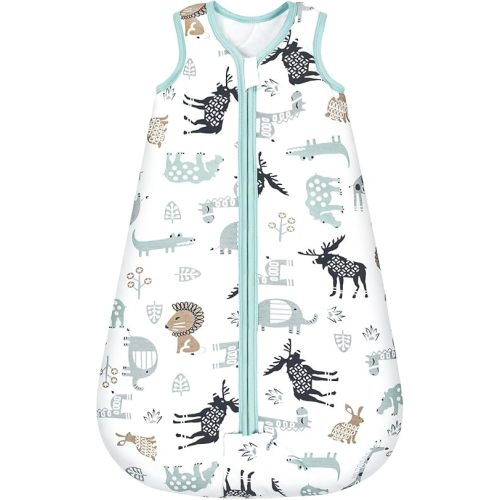Mosebears Sleep Sack Baby Winter Wearable Blanket with 2-Way Zipper,2.5 TOG Cotton Sleep Sack Unisex (Deer, 6-12 Months)