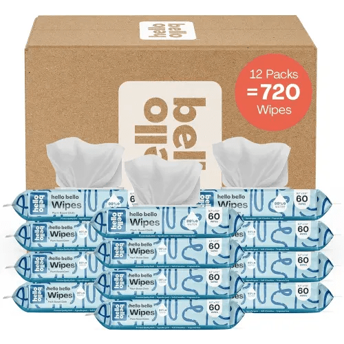Hello Bello Extra Gentle Unscented Baby Wipes - Made with 99% Water and Aloe for Babies and Kids - 720 Count