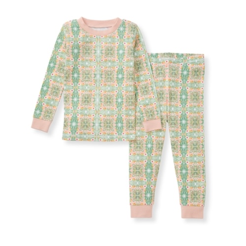 Floral Tile Organic Baby Girl Two-Piece Pajamas