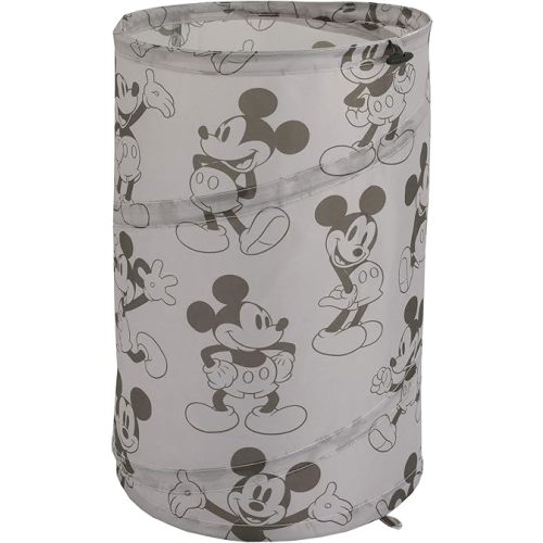Disney Mickey Mouse Round Pop-Up Hamper, Grey/Black