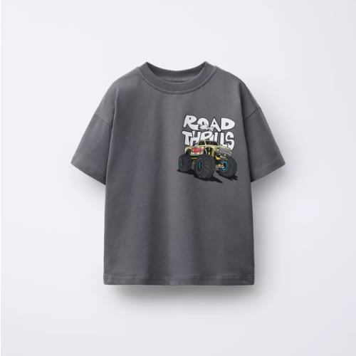 CAR PRINT T-SHIRT - Dark gray | ZARA United States