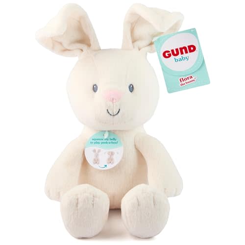 GUND Baby Peek-a-Boo Flora Bunny Plush, Bunny Rabbit Stuffed Animal, Baby Toy for Ages 0 and Up, Cream, 7" (Batteries Not Required)