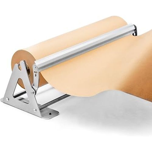 DIY Crew 36 Inch Paper Roll Dispenser and Cutter - Heavy-Duty Wall Mountable, Non Slip Tabletop - Kraft, Freezer, Butcher Paper - Up to 1000ft Rolls