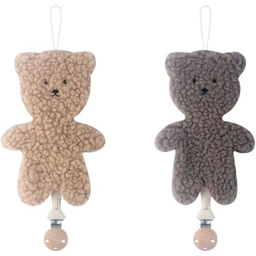 Baby Cartoon Pacifier Clip Holder,Light and Soft Dummy Holder Binky Holder Handmade 2 Pack