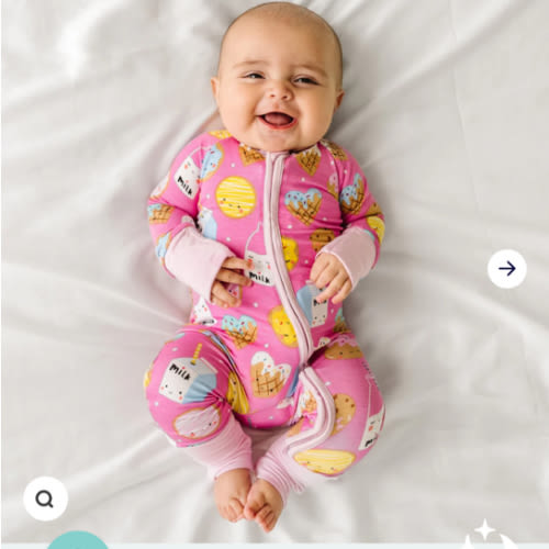 Pink Cookies & Milk Zippy - Little Sleepies