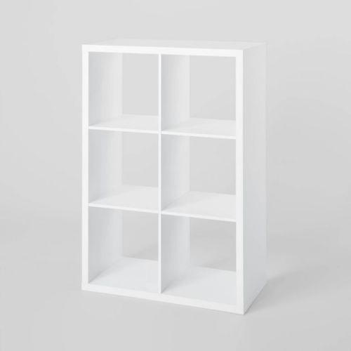 6 Cube Organizer White - Brightroom™: Decorative Bookshelf, Cubby Storage, Mdf & Particle Board, 13" System Compatible