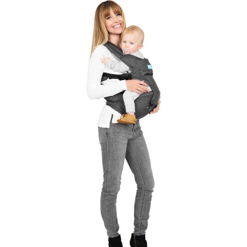 Moby Hip Seat and Baby Carrier for Infants and Toddlers, Designed for Mothers, Fathers, and Caregivers, Supports Children from 12-17 lbs (Grey)