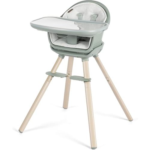Maxi-Cosi Moa 8-in-1 High Chairs for Babies and Toddlers, Machine Washable Infant High Chair, Compact, Convertible High Chair Lightweight Design, Classic Green