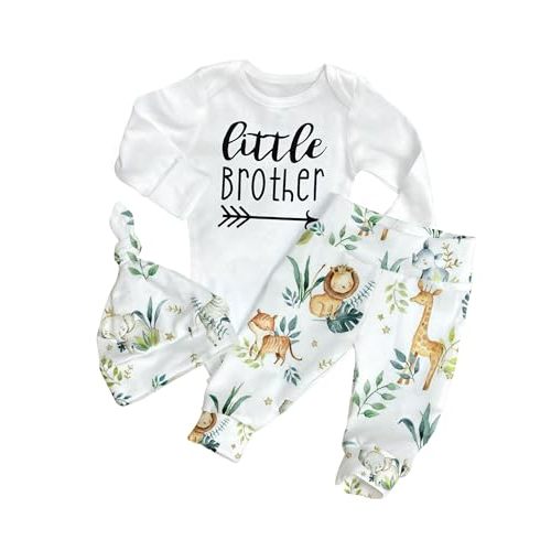 AGAPENG Baby Boy Clothes Newborn Boy Outfits Infant Letter Print Romper Long Pants Hat 3PCS Baby Boy's Clothing