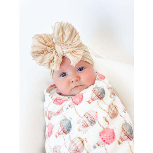Ruffled Headband- Vanilla Cookie