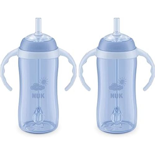 NUK Learner Straw Cup, 10oz - Toddler Cup with Soft Straw for Easy Drinking, Suitable for Ages 8 Months and Up