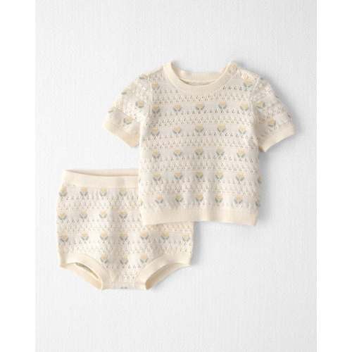 Baby Girl Organic Cotton Sweater Set in Honey Floral Print - Little Planet | Carter's