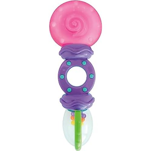 Bright Starts Rattle and Teethe Chillable Baby Teether, Pretty in Pink, Ages 3 Months +