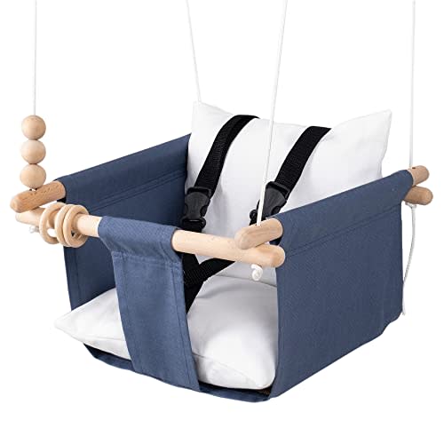 Mass Lumber Indoor Outdoor Baby Swing with 3-Point Harness