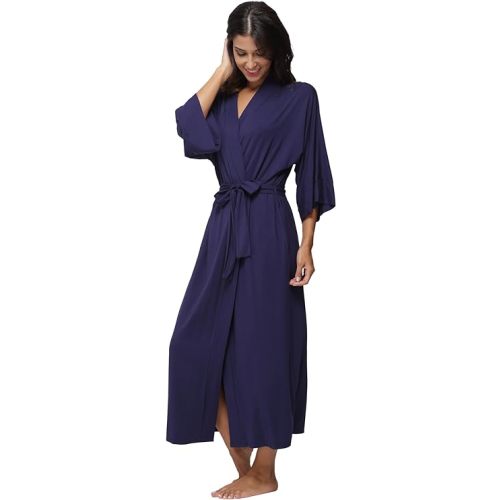 Women's Soft Robes Long Bath Robes Full Length Kimonos Sleepwear Dressing Gown,Solid Color