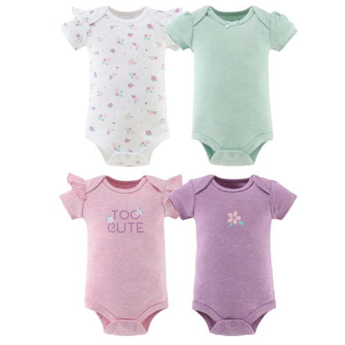 The Peanutshell Cherry Blossom Baby Set Baby Bodysuit for 3-6 Months, 4-Pack