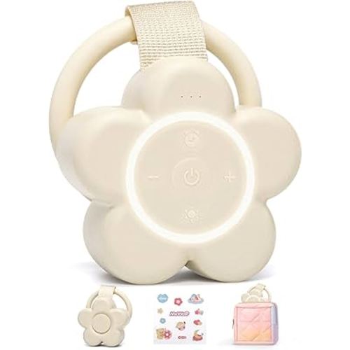 Portable White Noise Machine Baby Newborn Essentials & Adults - 25 Soothing Sounds | Rechargeable Travel Sound Machine Baby with Night Light | Timer & Volume Control | Nursery, Home, Sleep Aid