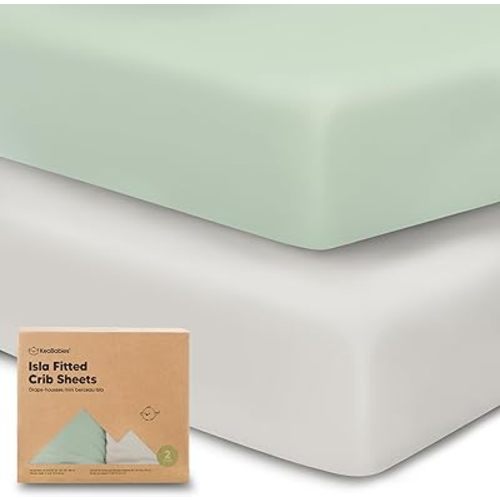 2-Pack Crib Sheets for Boys, Girls - Viscose Derived from Bamboo Fitted Crib Sheet, Baby Crib Sheets Neutral, Crib Mattress Sheet, Toddler Bed Sheets, Baby Sheets for Crib Fitted Sheets (Sage)