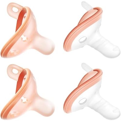 Baby Pacifiers 0-6 Months, Lightweight and Breathable, One-Piece Design, BPA-Free Silicone Pacifier for Babies (4pcs)