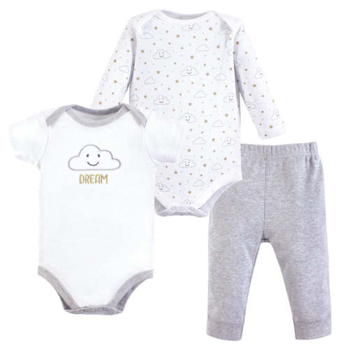 Hudson Baby Infant Gender Neutral Cotton Bodysuit and Pant Set, Gray C — buybuy BABY