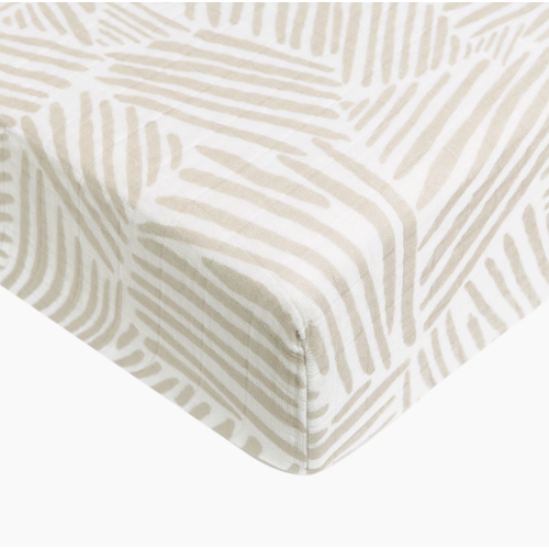Babyletto All-Stages Bassinet Sheet, Oat Stripe