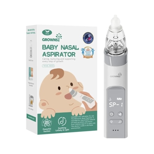 GROWNSY Nasal Aspirator for Baby, Electric Nose Aspirator for Toddler, Baby Nose Sucker, Automatic Nose Cleaner with 3 Silicone Tips, Adjustable Suction Level, Music and Light Soothing Function (Gray) : Amazon.com.au: Baby