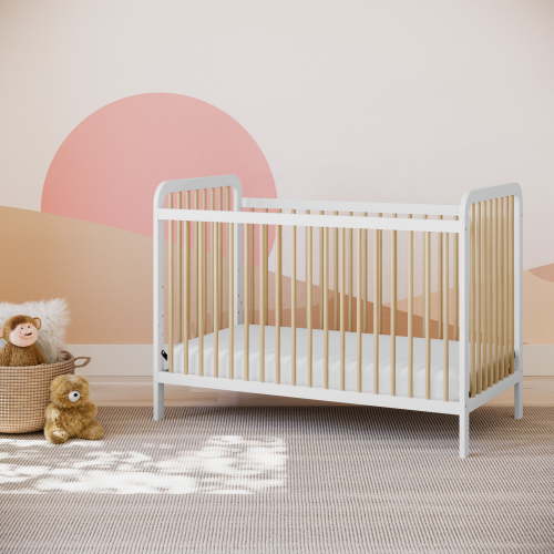 Storkcraft Pasadena 3-in-1 Convertible Baby Crib, White with Driftwood