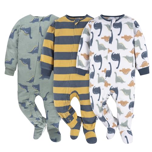 Gerber baby-boys Flame Resistant Fleece Footed Pajamas 3-pack